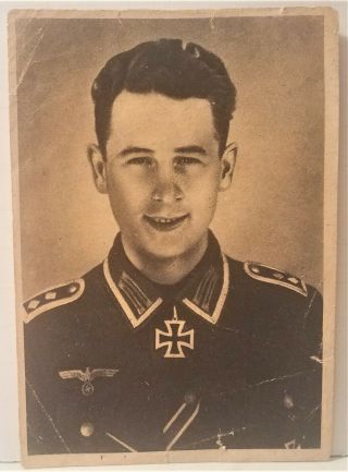 Wwii Postcard Of Hero German Soldier / Oberfeldwebel Reinardt / Rare Pc
