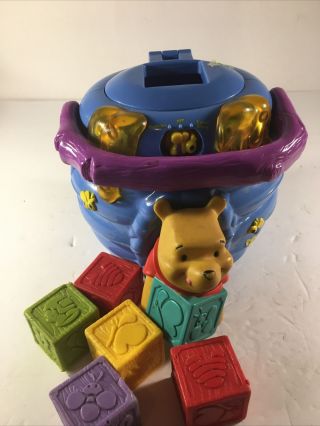 Vintage Winnie The Pooh Honey Pot Count Along With Blocks Rare