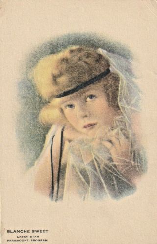 Blanche Sweet - 1910s Theatre & Silent Movie Actress Kline Poster Postcard/rare