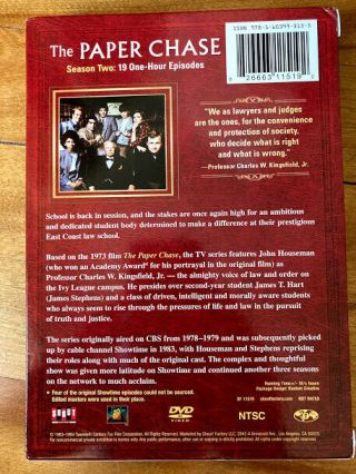 THE PAPER CHASE SEASON 2 TWO DVD 6 DISC SET 19 EPISODES RARE JOHN HOUSEMAN 2