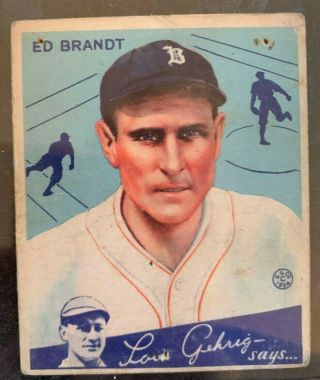 1934 Goudey Big League Chewing Gum Ed Brandt 5 - Vintage And Rare Card