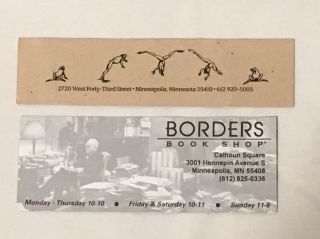 Rare Vintage Bookmarks - Borders Book Shop Out - Of - Business Store & Wild Rumpus