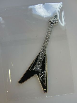 Rare 2004 Somalia Electric Guitar Coin Silver Plated Black Flying V Africa