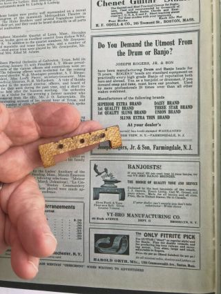 1920s “vy - Bro” Banjo Bridge " Unique Design " 4 - String American Memorabilia Rare