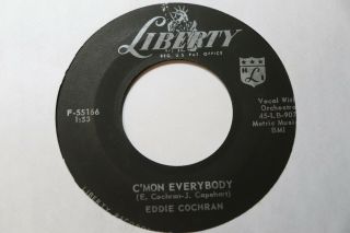 Eddie Cochran 45 Rare Black C 