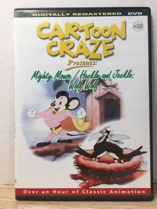 Cartoon Craze Rare Dvd - Mighty Mouse/heckle Jeckle/ Wolf Wolf,  Thin Case