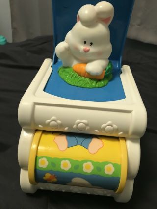 Rare Vintage 1989 Fisher Price Pop Up Bunny Rabbit Jack In The Box Toy