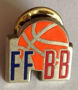 French Federaton Of Basketball Pin Badge Rare Vintage Authentic (e3)