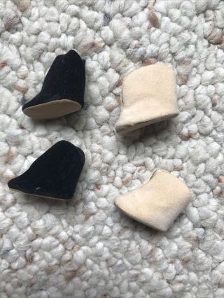 1950s Vintage Vogue Ginny Doll Black And Cream Boots
