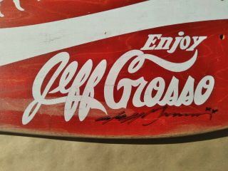 vintage Jeff Grosso Santa Cruz skateboards Coca Cola autographed deck NOS RARE 2