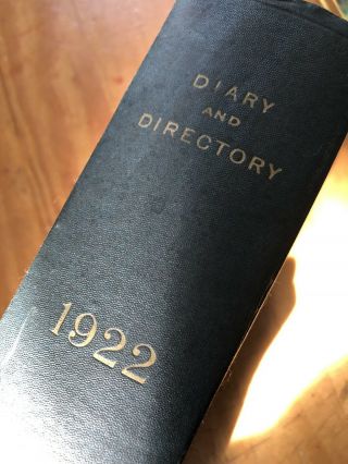 1922 Antique Handwritten Diary Directory Ww1 Agents Auctioneers Ledger Book