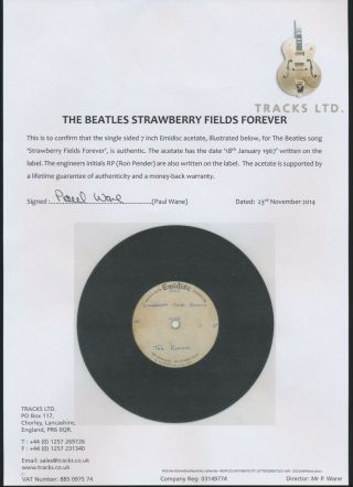 Beatles INCREDIBLY RARE 67 UK STRAWBERRY FIELDS FOREVER 7 