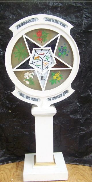 1921 Antique Masonic Order of the Eastern Star Lighted Lodge Sign Signet (Rare) 2