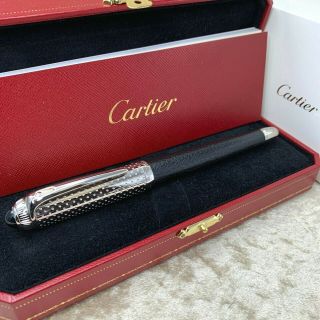 RARE Authentic Cartier Rollerball Pen Roadster Driving Leather w/ Case & Papers 2