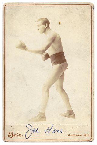 C1900 Joe Gans Betz Cabinet Photo Card Boxing Rare