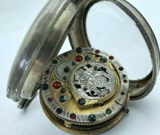 Antique French Extra Large 73mm Verge Fusee Pocket Watch For Turkish Market Rare
