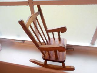 Small Wooden Doll Rocking Chair Toy Furniture Display Country Brown