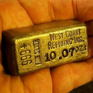 (10.  07 Oz. ) ⚓west Coast Refinery Inc.  ⚓ 999,  F.  S.  • Golden Toned • Very Rare