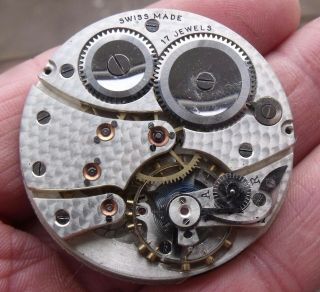 Antique J.  W.  Benson London Pocket Watch Movement,  17 Jewels.