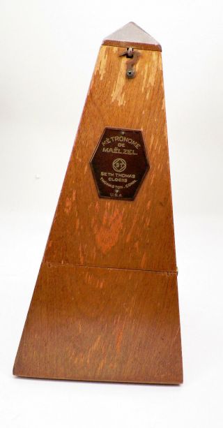Vintage Wooden Metronome De Maelzel By Seth Thomas 4908