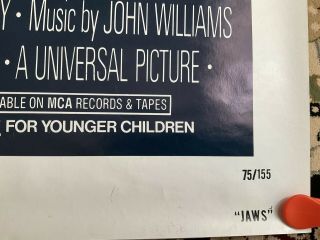 JAWS 1975 Vintage Rare Folded 1 Sheet Movie Poster 27X41.  NEAR FS 2