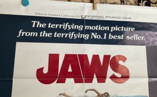 JAWS 1975 Vintage Rare Folded 1 Sheet Movie Poster 27X41.  NEAR FS 6