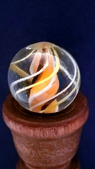 Antique Vintage German Handmade Solid Core Tri Level Swirl Marble.  69 "