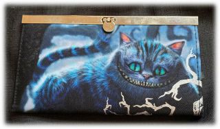 Disney Loungefly Rare Alice In Wonderland Movie Cheshire Cat Black Wallet Euc