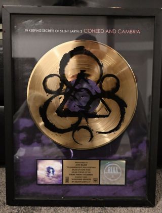 Coheed And Cambria - Co&ca - Iksse3 Usa Riaa Gold Lp Award \ (extremely Rare)