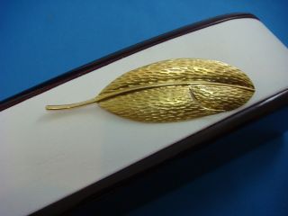 Authentic Tiffany & Co.  Rare Large 18k Yellow Gold Leaf Brooch 9.  7 Grams