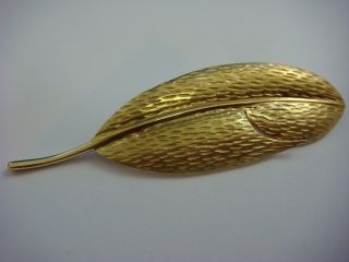 AUTHENTIC TIFFANY & Co.  RARE LARGE 18K YELLOW GOLD LEAF BROOCH 9.  7 GRAMS 2