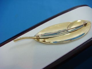 AUTHENTIC TIFFANY & Co.  RARE LARGE 18K YELLOW GOLD LEAF BROOCH 9.  7 GRAMS 5