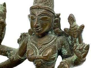 Antique Narasimha with Consort Lakshmi Hindu Deities 19th Century Rare Casting 5