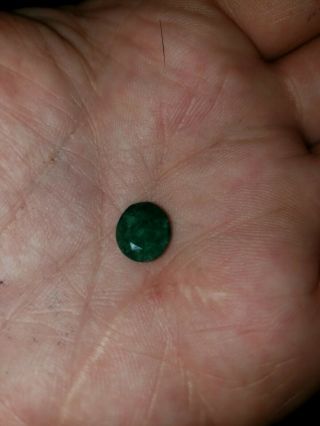 3 Ct 100 Natural Rare Oval Cut Colombian Emerald Loose Gemstone