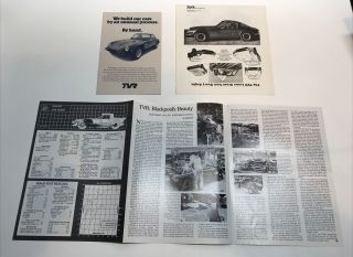 1974 1975 Tvr 2500m Vintage Car Sales Brochure Catalogs Rare Papers