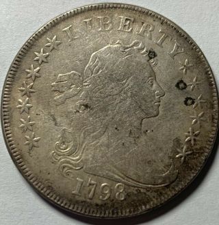 1798 Draped Bust Silver Dollar Coin Very Rare Large Eagle