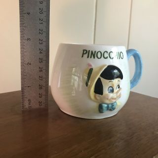 1950s RARE Pinocchio Mug Walt Disney Productions Coffee Cup Enesco 3D Vintage 2