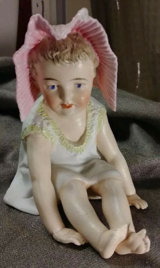 Rare Antique Bisque Girl 1890c " Piano Baby Doll " German Porcelain Stamped 347