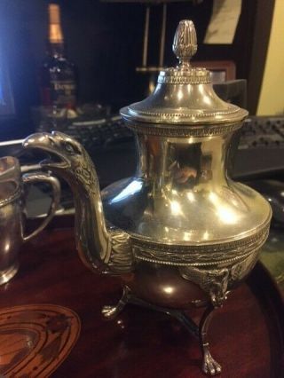 French Empire Sterling Silver Coffee Pot,  Charles Forgelot,  Exquisite,  Rare.