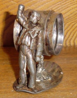 Antique Wilcox Silver Plate Quadruple Plate Figural Napkin Ring - Missing 1 Hand