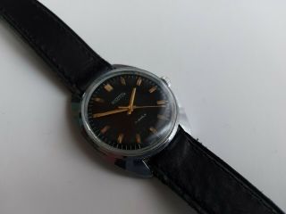 WOSTOK Vintage Russian Mechanical Men ' s Wrist Watch USSR Vostok Black dial RARE 2