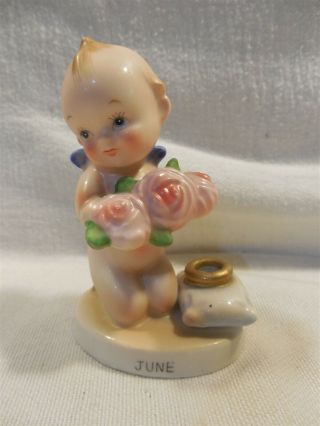 Vintage Norcrest Napco Lefton Japan Ceramic June Birthday Kewpie Figurine F - 335
