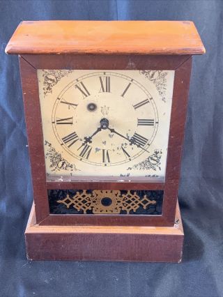 Antique Waterbury Clock Co.  Pendulum Chime Cottage Mantel Clock 1800’s Parts