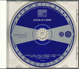 System Of A Down Self - Titled Rare Promo Advance Cd 