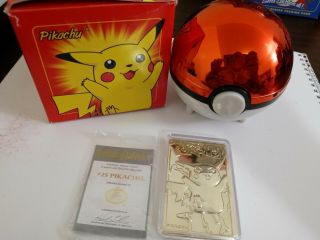 1999 Pokemon Pikachu Burger King 23 K Gold Plated Trading Card