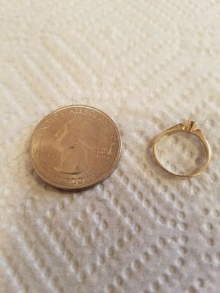 Vintage Skal 10k Yellow Gold Diamond Baby / Child Ring