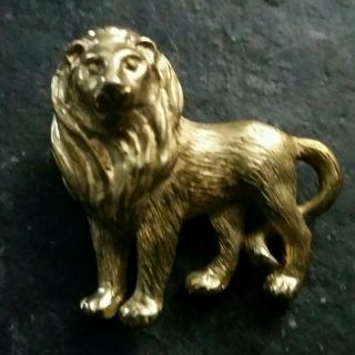 Vintage Rare Crown Trifari Rare Lion/big Cat Figural Brooch/pin