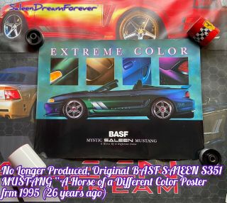 Rare Saleen S351 Basf Mystic Mustang Extreme Color Poster Frm 1995 Ford Gt Cobra