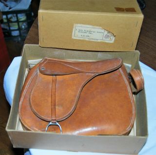 Antique Leather Equestrian Saddle Shoulder Bag 10 " X 8 " - Made In England