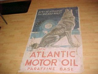 Rare Atlantic Motor Oil Banner - Don 